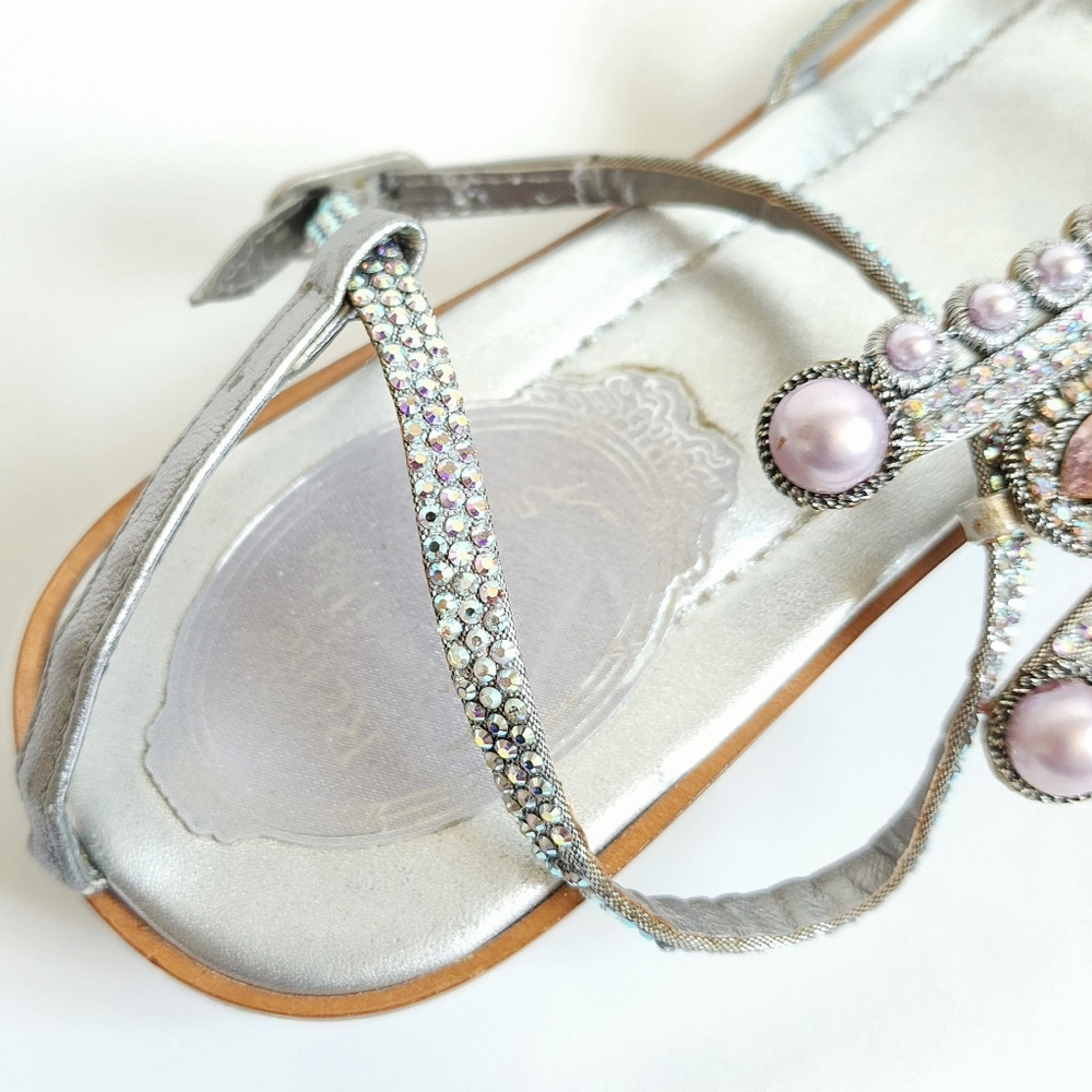 Rene Caovilla Lavender Bejewelled Sandals. - Picture 8 of 10